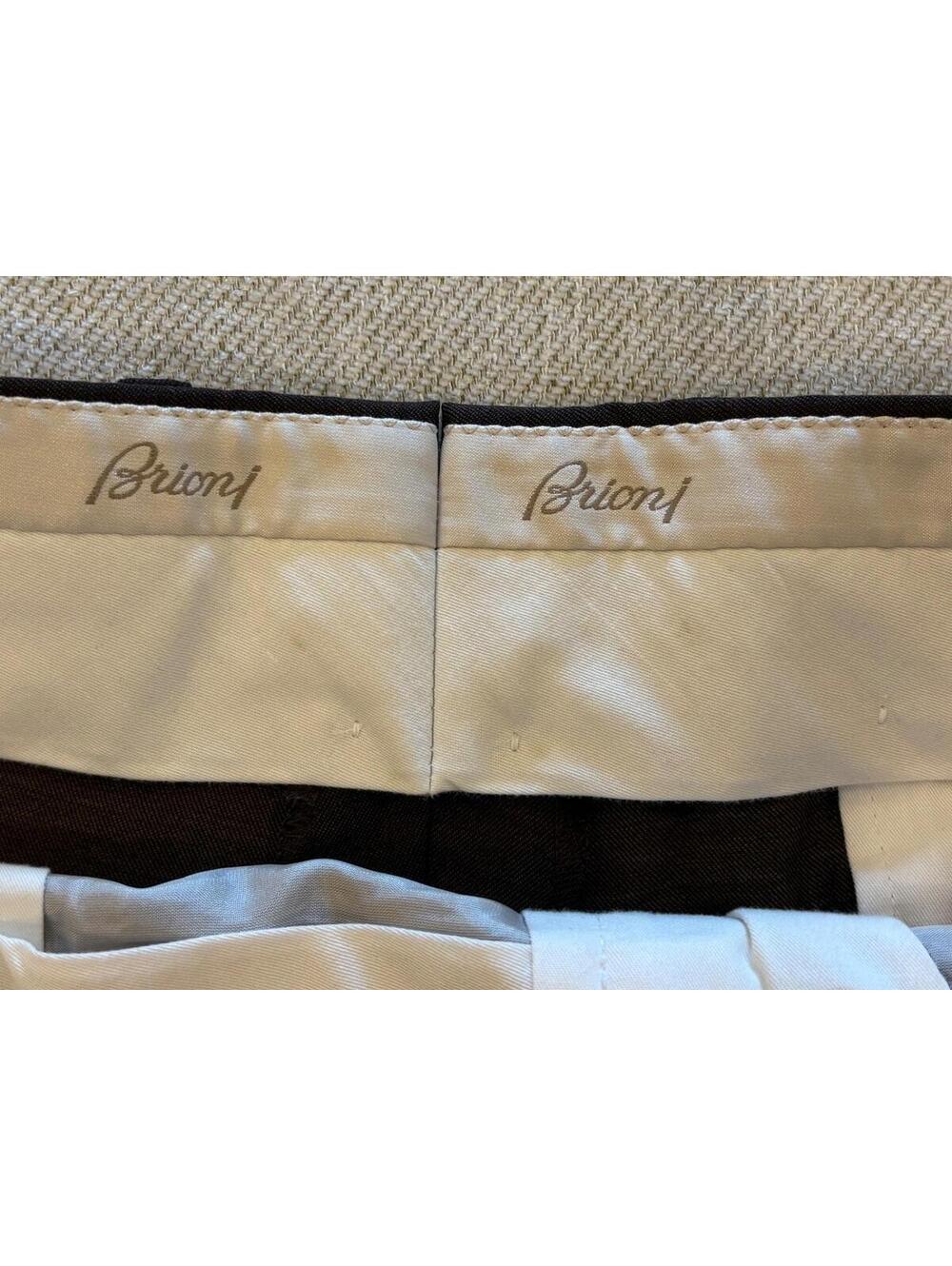 Brioni Sigma Trousers 35x30 Brown 100% Superfine Wool Italy - Picture 9 of 11
